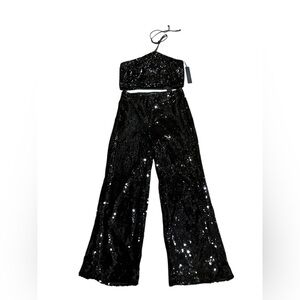 House of Harlow 1960 2 pc Sequined Halter top and matching pants